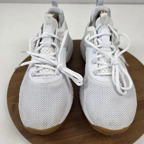 Under Armour Project Rock Shoes Mens Size‎ 10 White HOVR Training Sneakers Gym